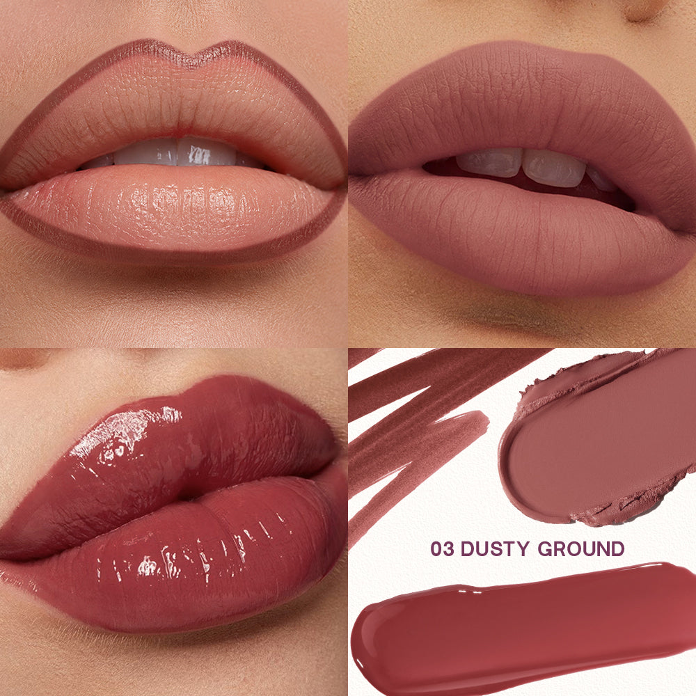 Shade 03 Dusty Ground - Pudaier 3-in-1 Lip Makeup Set