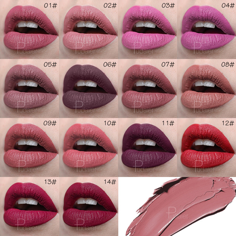 Pudaier® Matte Velvet Lipstick | Matte Finish | Lipstick Makeup