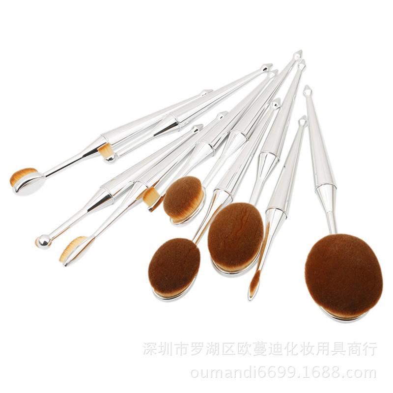 OVAL MAKEUP BRUSH SET 10 Pieces