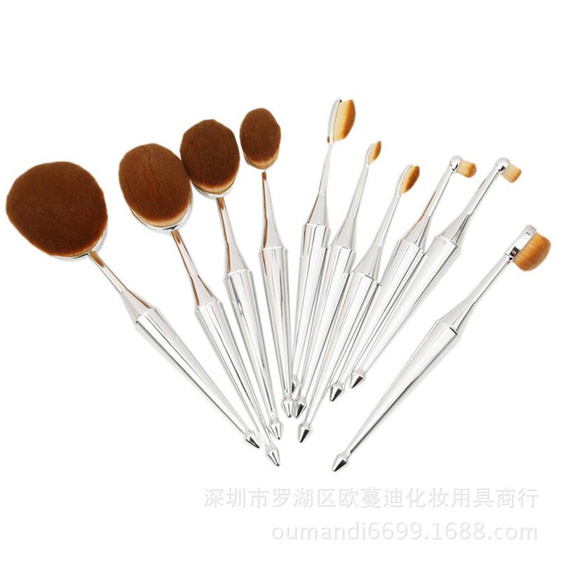 OVAL MAKEUP BRUSH SET 10 Pieces