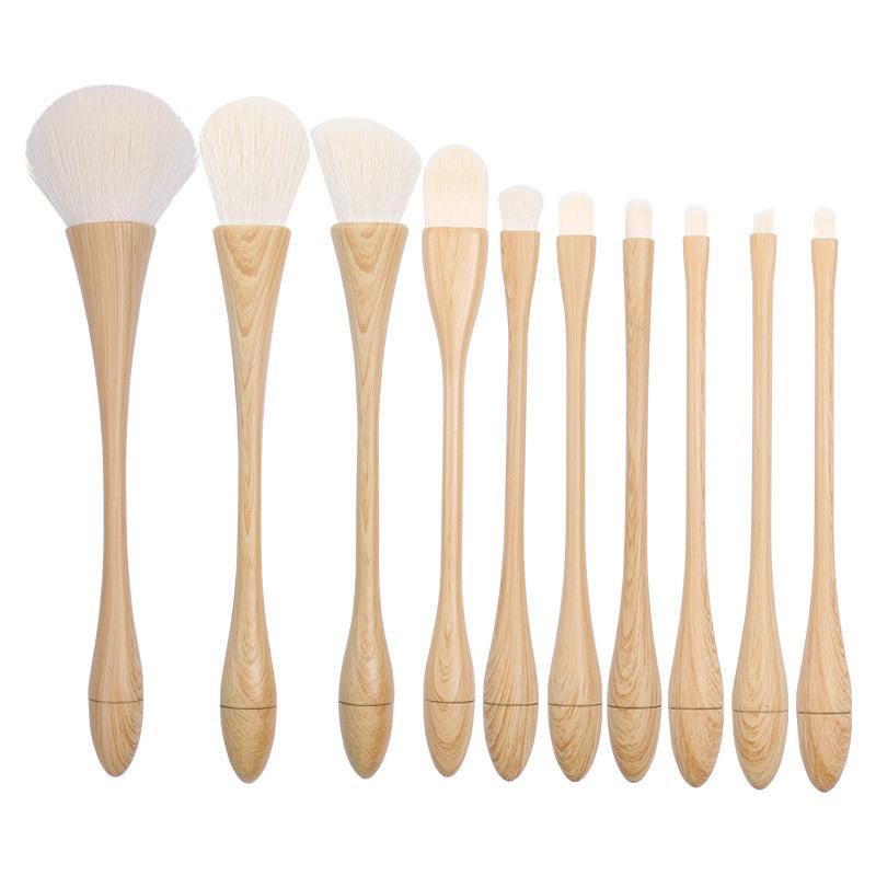 Bamboo Makeup Brush Set-Natural 10 Pieces